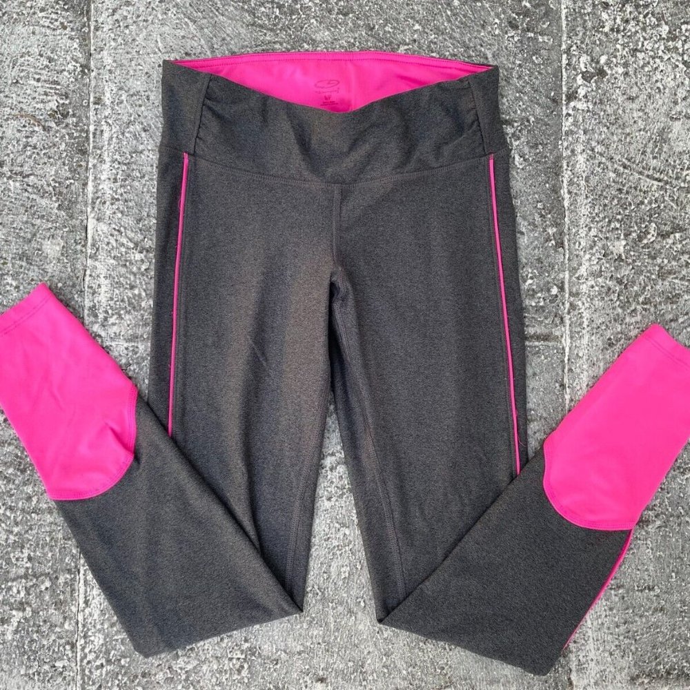 Champion Women Legging Pants Sport Athletic Pant Gray/Pink Size S/P